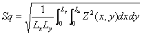 Root mean square deviation of the assessed topographic surface 