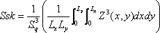 Skewness of the assessed topographic surface  