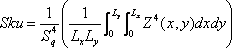 Kurtosis of the assessed topographic surface 