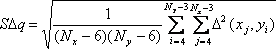 Root mean square slope of the assessed topographic surface