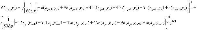 Slope of Root mean square slope of the assessed topographic surface