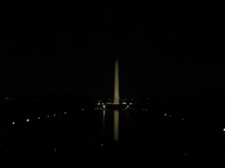 The Washington Monument at night