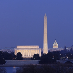 Washington, DC skyline at night