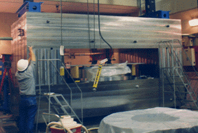 Photo of completed yoke assembly with only the lower pole in place.