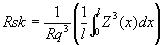 Psk, Rsk, Wsk = sqrt(1/L * integral from 0 to L of Z(x)^3*dx)/Rq^3