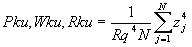 Pq, Rq, Wq = sqrt(1/N*sum from j=1 to N of zj^4)/Rq^4/N